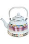 Enamel Kettle Asiri Design (Assorted Colors) (2.3 Liters, White) - 2