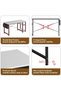 Writing Computer table, 140cm Study Desk table with Reversible Storage Shelves and Fabric Storage Ba - 5