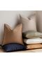 Linen Solid Decorative Throw Pillow Covers, 55 x 55 cm - 6