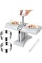 Dumpling Maker Press with 1* Stuffing Spoon/2* Dough Cutter 3.3 in, Large Household Double Head Auto