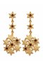 Gold Earrings with Multiple Star-Shaped Stone Embellishments