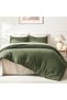 Olive California King Comforter Set, 3 Pieces Solid Bedding - 6