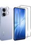 [عبوة تحتوي على قطعتين + قطعتين إضافيتين] واقي شاشة متوافق مع هاتف VIVO V60 Lite 5G، وواقي لعدسة الكاميرا، زجاج مقوى عالي الدقة.