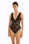 V-neck lace body