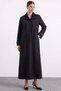 Plus Size Suede Overcoat with Knit Collar Detail, Black 6933 - 2