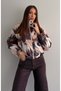 Puffer Coat with Deer Print