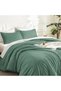 Haze Green Oversized Queen Comforter Set, 3 Pieces Solid Bedding - 5