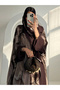 Brown Printed Abaya - 2