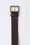 Brown Leather Belt with a Metal Buckle - 2