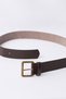 Brown Leather Belt with a Metal Buckle - 3