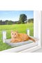 Cordless Cat Window Perch, Cat Hammock with 4 Suction Cups, Solid Metal Frame and Reversible Cover,