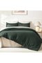 Forest Green California King Comforter Set, 3 Pieces Solid Bedding - 6