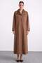 Plus Size Suede Coat with Knit Collar Detail, K. Brown 6933. - 2