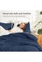 Navy Blue California King Comforter Set, 3 Pieces Solid Bedding | Soft Fluffy Down Alternative All S - 2