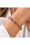 Silver Red Zircon Stone Women's Bracelet - 8
