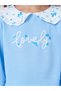 Girls Blue Floral Sweatshirt and Leggings Set - 4
