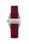 Square Soft Touch Burgundy Strap Wristwatch - 3
