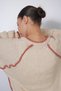 Oversized Knitted Cardigan with Contrast Stitching and Button Details - 6