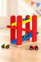 22 CM Wooden Race Car Play Ramp with 4 Cars—5-Piece Educational and Fun Wooden Play Set - 5