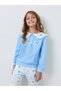 Girls Blue Floral Sweatshirt and Leggings Set - 3