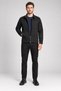 Men's Black Shirt-Shirt Collar Jacket with Zip Detail and Chest Pocket Detail, Transitional - 3