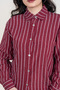 Women's Winter Burgundy Shirt with Stone Print and Burgundy Stripes 10097 - 5