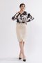 Women's Summer Black Satin Blouse with Draped Front Hem and Tie-Detail 7954 - 4
