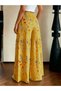 Yellow Printed Flared Pants - 7