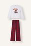 Regular Fit Animal Print Cotton 2-Piece Pajama Set for Girls J0316A826WN