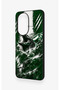 Honor 200 5g Compatible Green Crocodile-Themed Patterned Silicone Case. - 4