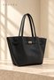 Aven Black Suede-Look Lockable Women's Handbag - 3