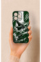 iPhone 13 Pro Max Compatible Green Alligator-Printed Silicone Case