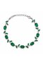 Silver Emerald Green Zircon Stone Women's Bracelet - 8