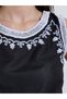 Black Embroidered Top and Pants Set - 3