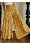 Yellow Printed Flared Pants - 6