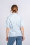 Women's Summer Blue Novelle Fitted at Waist Short-Sleeved Striped Shirt 70077 - 4
