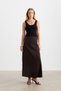 CHOCOLATE MINIMAL SATIN SKIRT - 3