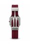 Square Soft Touch Burgundy Strap Wristwatch - 4