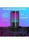 ميكروفون ألعاب RGB مع ذراع قابل للتعديل، ميكروفون مكثف USB مع خاصية كتم الصوت السريع، وتحكم في مستوى الصوت. - 4