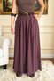 Women's Plum-Colored Modal High-Waisted Wide-Leg Belted Pants-Skirt - 6