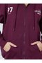 Burgundy Oversized Longline Zip-Up Slogan Hoodie - 5
