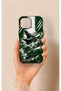iPhone 15-Compatible Green Alligator-Printed Silicone Case
