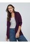 Purple Oversized Zip Through Longline Hoodie