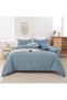 Oversized Queen Comforter Dusty Blue, 3pcs (1 Comforter & 2 - 3