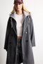 Overshirt-Fit Hooded Double-Breasted Buttoned Melton Coat I2831AX26WN - 4