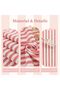 Red Striped Rectangle Tablecloth with Tassels 55x75 Inch - 4