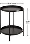 Round Side Table Gold End Table, 2-Tier Metal Tray Snack Table Coffee Table Tea Table Nightstand Sof - 3