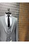 Classics Men's Slim Fit 6-Drop Pointed-Collar Vest Set Polyviscose Suit with Double Slits - 4