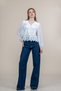 Women's Summer Ecru Shirt with Chiffon Lace and Guipure Lace 70065 - 3