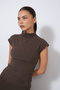 PREMIUM SOFT-TEXTURED MOCK NECK SWEATER, COFFEE BROWN - 3